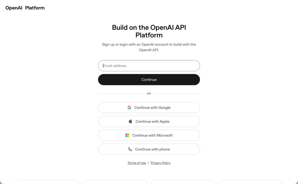 platform.openai.com トップページ